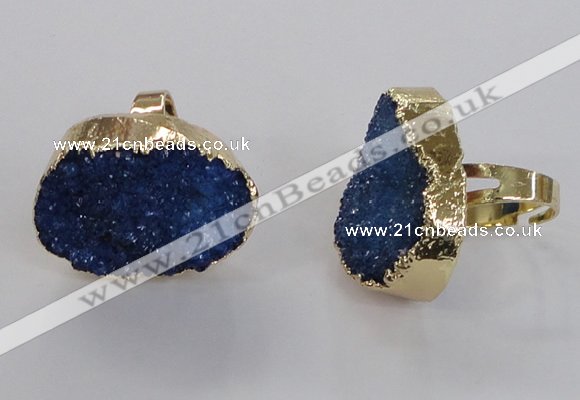 NGR156 22*30mm - 25*30mm freeform druzy agate rings wholesale