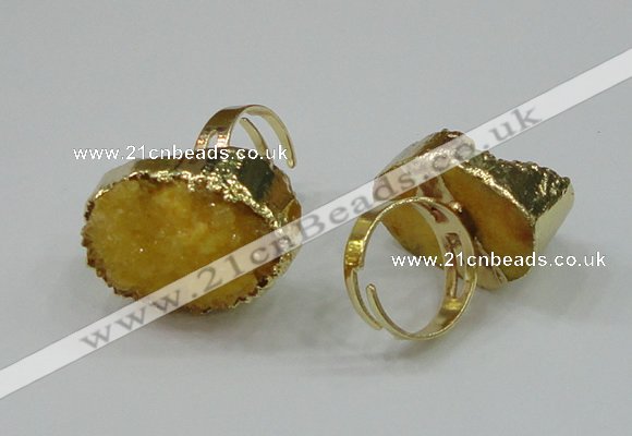 NGR159 22*30mm - 25*30mm freeform druzy agate rings wholesale