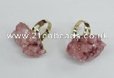 NGR16 18*25mm - 25*30mm nuggets plated druzy quartz rings