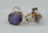 NGR160 22*30mm - 25*30mm freeform druzy agate rings wholesale