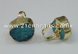 NGR162 22*30mm - 25*30mm freeform druzy agate rings wholesale