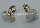 NGR17 18*25mm - 25*30mm nuggets plated druzy quartz rings