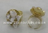 NGR175 25*30mm druzy agate gemstone rings wholesale