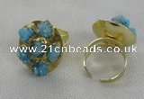 NGR179 25*30mm druzy agate gemstone rings wholesale