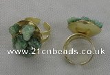 NGR180 25*30mm druzy agate gemstone rings wholesale