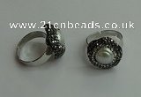 NGR2000 20*20mm flower pearl rings wholesale