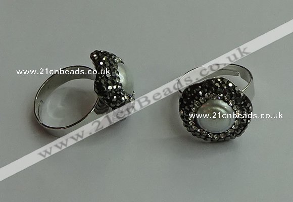 NGR2000 20*20mm flower pearl rings wholesale