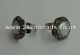 NGR2001 25*25mm flower pearl rings wholesale