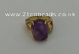 NGR2002 10*15mm faceted oval amethyst gemstone rings wholesale