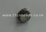 NGR2005 20*25mm flower druzy quartz rings wholesale