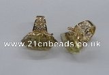 NGR201 15*25mm - 16*30mm faceted nuggets lemon quartz rings