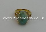 NGR2028 10*15mm faceted oval amazonite gemstone rings