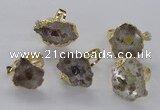 NGR204 18*25mm – 25*35mm freeform druzy quartz gemstone rings