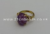 NGR2082 10*15mm faceted oval amethyst gemstone rings wholesale