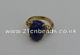 NGR2092 10*15mm faceted oval lapis lazuli gemstone rings