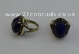 NGR2112 10*15mm faceted oval lapis lazuli gemstone rings wholesale