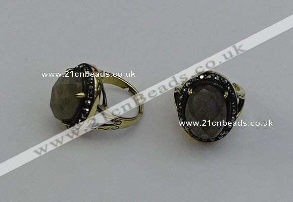 NGR2115 10*15mm faceted oval labradorite gemstone rings wholesale