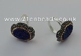 NGR2134 22*28mm - 22*30mm flower plated druzy agate rings