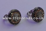 NGR2137 20mm - 22mm coin plated druzy agate gemstone rings