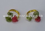 NGR214 5*8mm - 6*10mm freeform druzy agate & peridot rings wholesale