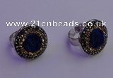 NGR2142 20mm - 22mm coin plated druzy agate gemstone rings