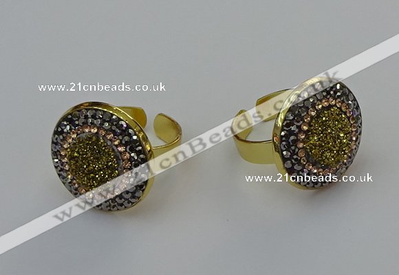 NGR2148 20mm - 22mm coin plated druzy agate rings wholesale