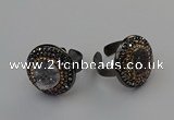 NGR2152 20mm - 22mm coin plated druzy agate rings wholesale