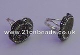 NGR2167 22*28mm - 22*30mm flower plated druzy agate rings