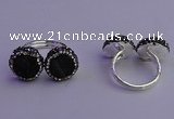 NGR2174 12mm - 14mm coin plated druzy agate rings wholesale