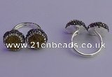 NGR2175 12mm - 14mm coin plated druzy agate rings wholesale