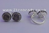 NGR2177 12mm - 14mm coin plated druzy agate rings wholesale