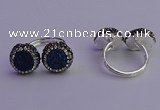 NGR2178 12mm - 14mm coin plated druzy agate rings wholesale