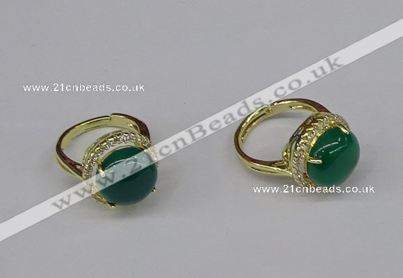 NGR226 12mm flat round agate gemstone rings wholesale