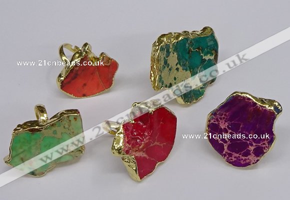 NGR269 22*30mm - 30*40mm freeform sea sediment jasper rings