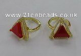 NGR273 14*14mm triangle agate gemstone rings wholesale