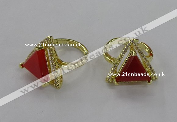 NGR273 14*14mm triangle agate gemstone rings wholesale