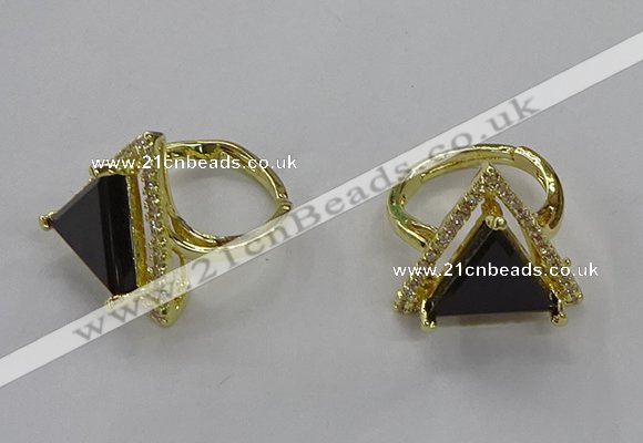 NGR277 14*14mm triangle agate gemstone rings wholesale