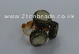 NGR290 14mm - 16mm coin plated druzy agate gemstone rings