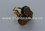 NGR291 14mm - 16mm coin plated druzy agate gemstone rings