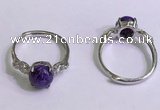 NGR3000 925 sterling silver with 8mm flat  round charoite rings