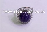 NGR3008 925 sterling silver with 12mm flat  round charoite rings