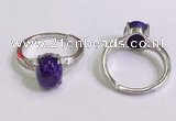 NGR3017 925 sterling silver with 8*10mm oval charoite rings