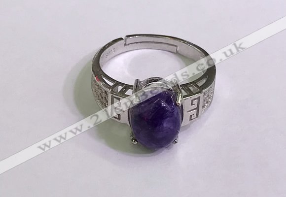 NGR3019 925 sterling silver with 8*10mm oval charoite rings