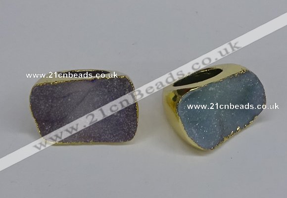 NGR302 25*40mm - 30*35mm freeform druzy agate gemstone rings