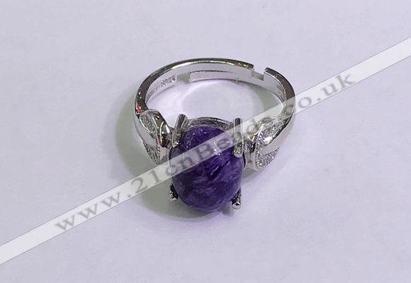 NGR3020 925 sterling silver with 8*10mm oval charoite rings