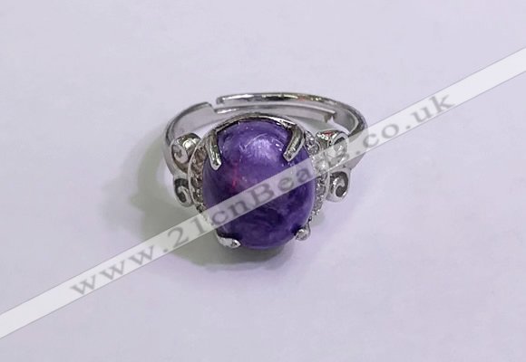 NGR3023 925 sterling silver with 10*12mm oval charoite rings