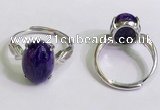 NGR3028 925 sterling silver with 10*14mm oval charoite rings