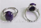 NGR3029 925 sterling silver with 10*14mm oval charoite rings