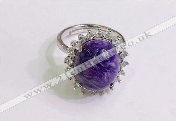 NGR3036 925 sterling silver with 12*14mm oval charoite rings