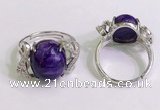 NGR3039 925 sterling silver with 12*14mm oval charoite rings